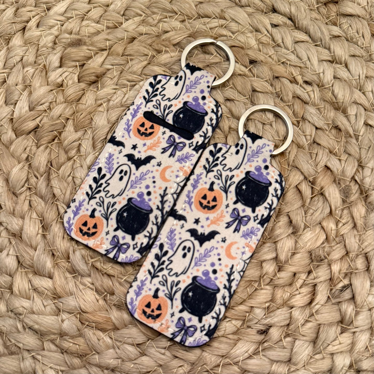 Spooky Doodles Chapstick Holder Keychain