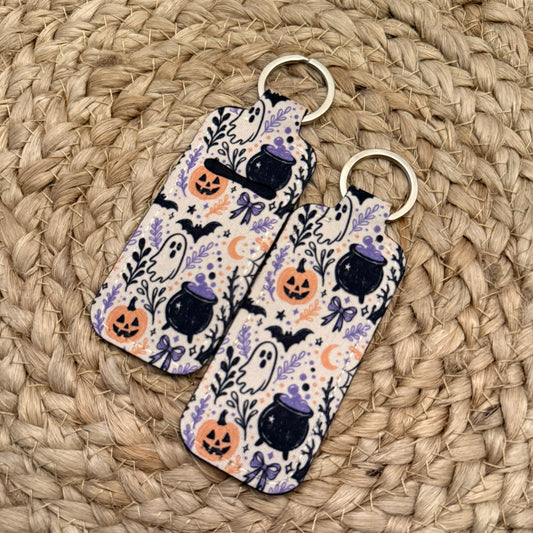Spooky Doodles Chapstick Holder Keychain