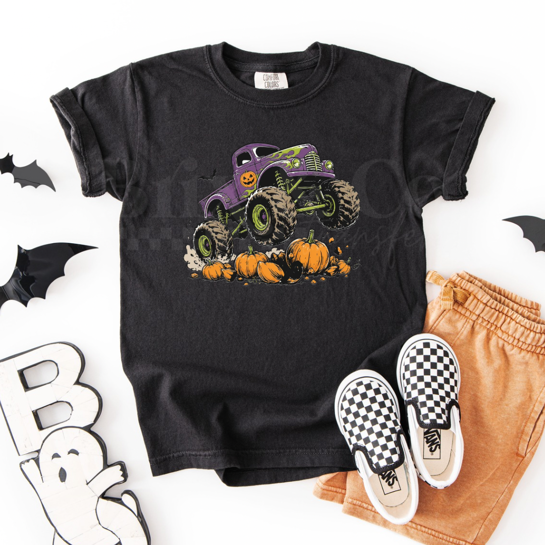Halloween Monster Truck Youth 8” DTF HOT PEEL