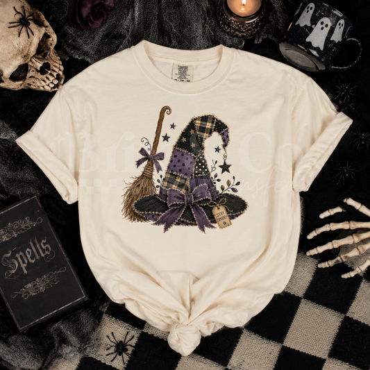 Patchwork Witch Hat DTF HOT PEEL