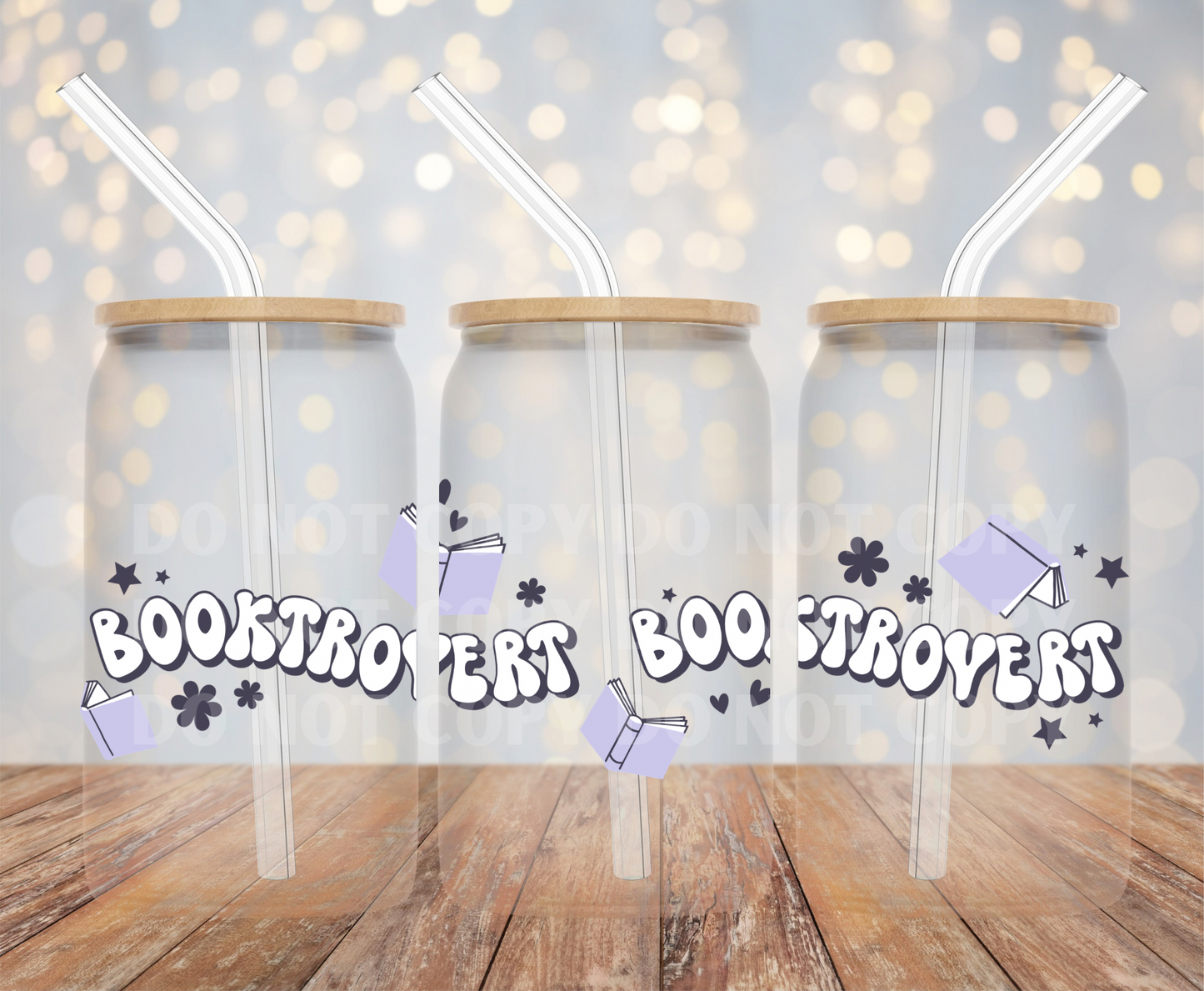 Booktrovert UVDTF 16oz Glass Can Wrap
