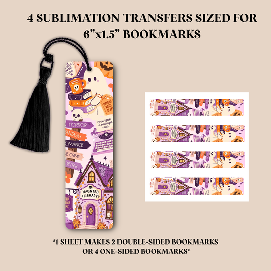 Haunted Library Bookmark Sublimation Transfer