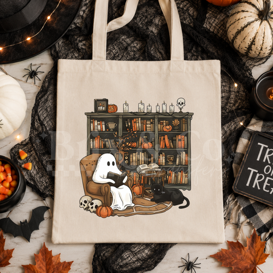 Spooky Bookshelf DTF HOT PEEL