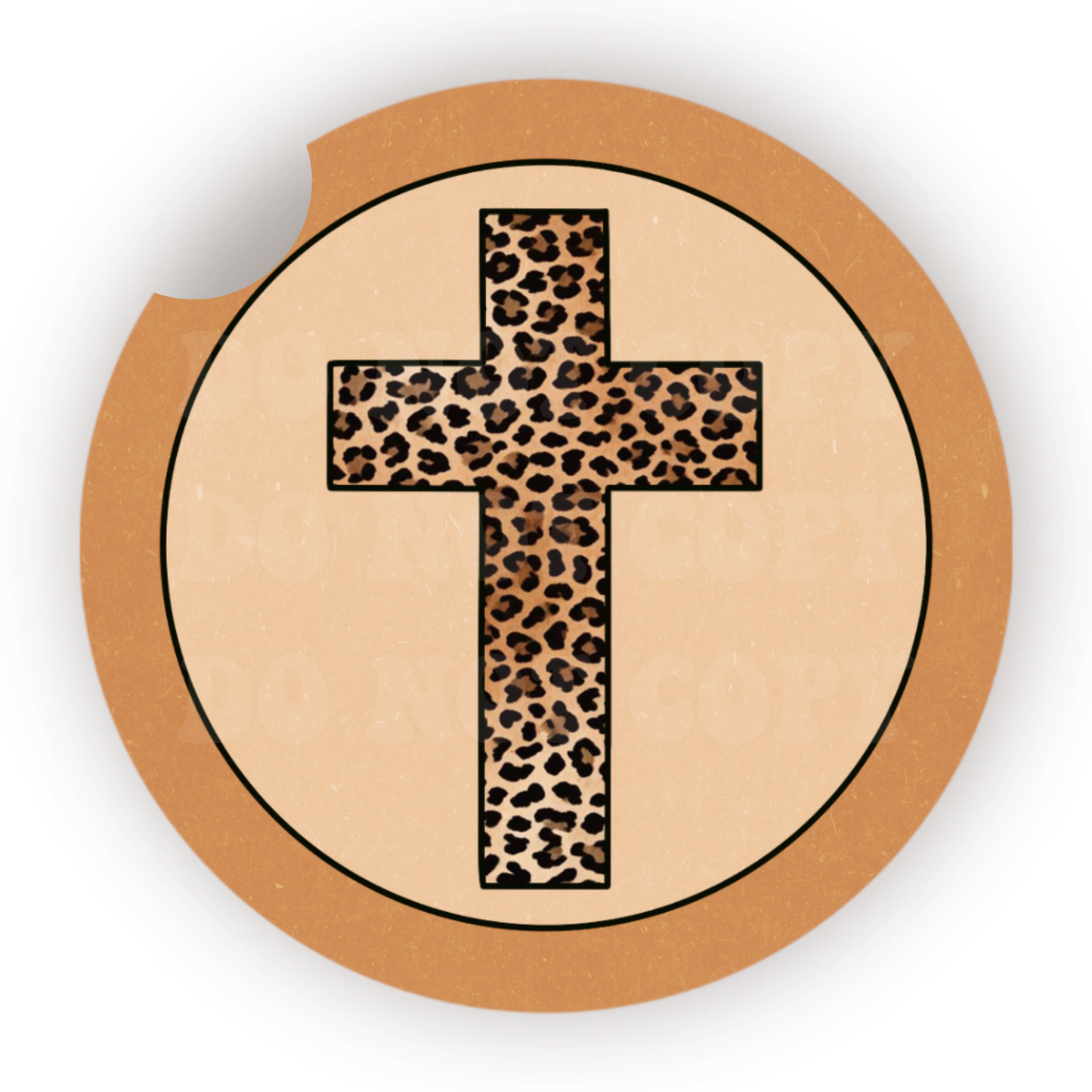 Leopard Cross Car Coaster Sublimation Transfer (Set of 2)