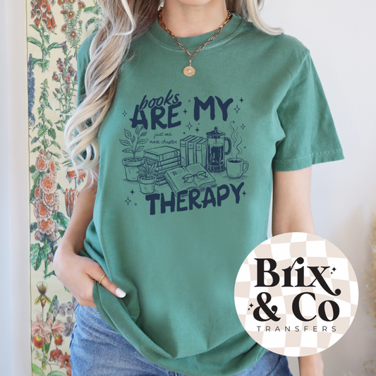 Books Are My Therapy Single Color (Navy)