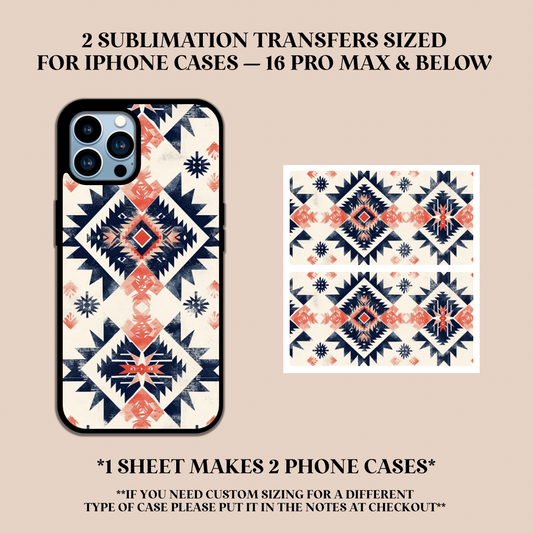 Aztec Print Phone Case Sublimation Transfer
