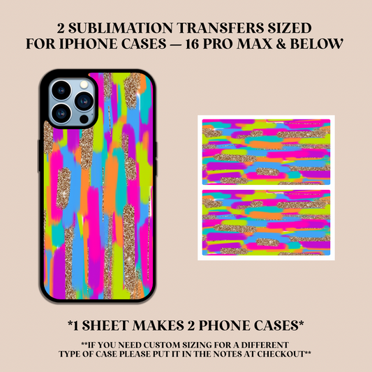 Colorful Brushstrokes Phone Case Sublimation Transfer