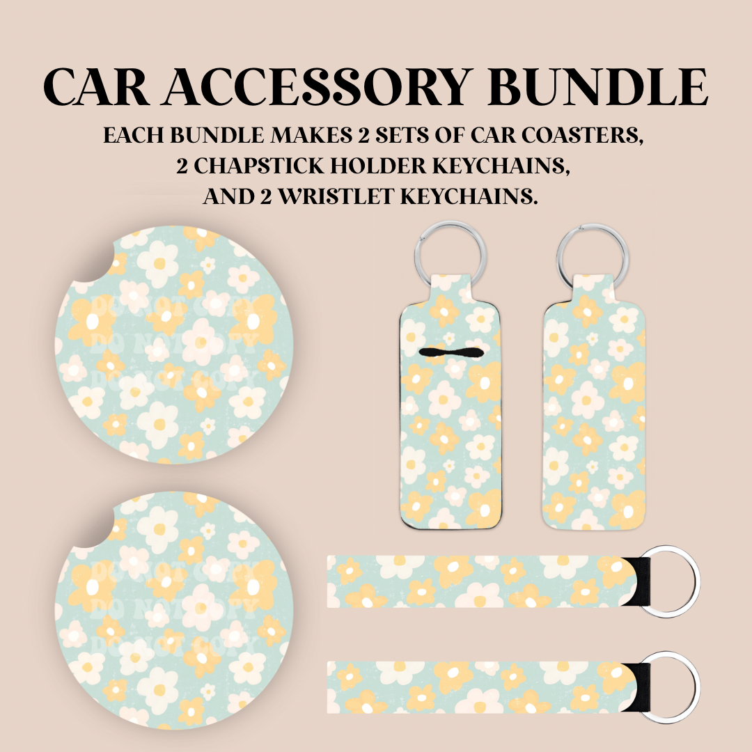 Yellow & White Flowers Sublimation Transfer Bundle