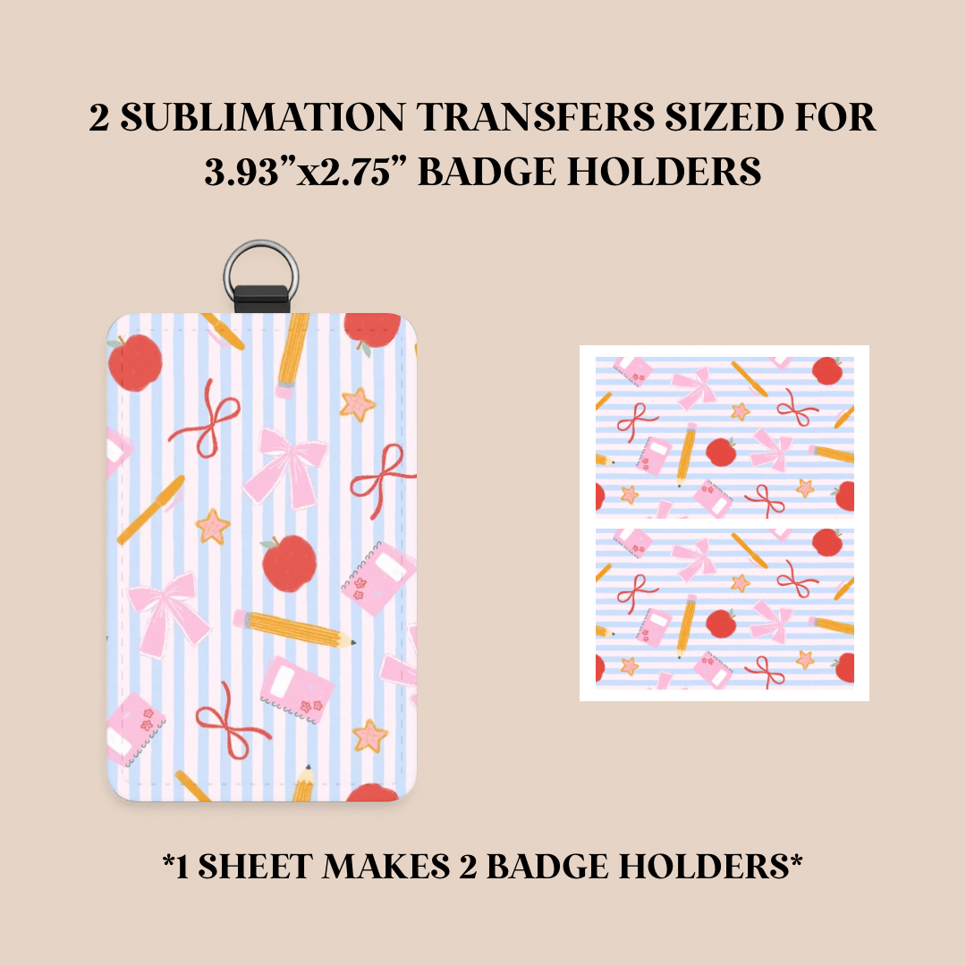 Teacher Stripes Badge Holder Sublimation Transfer