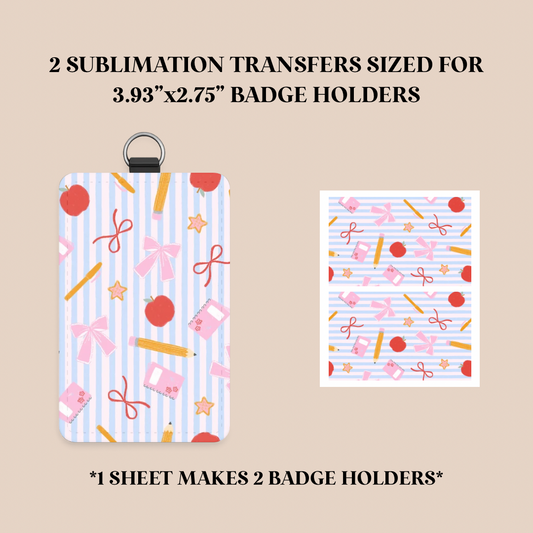 Teacher Stripes Badge Holder Sublimation Transfer
