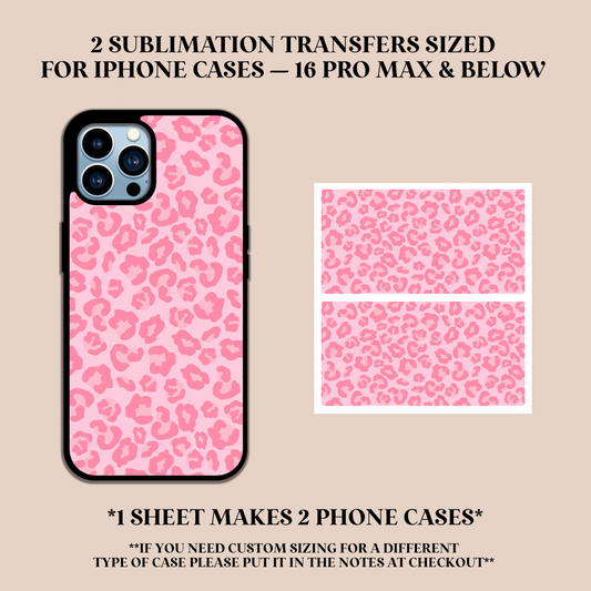 Light Pink Leopard Print Phone Case Sublimation Transfer