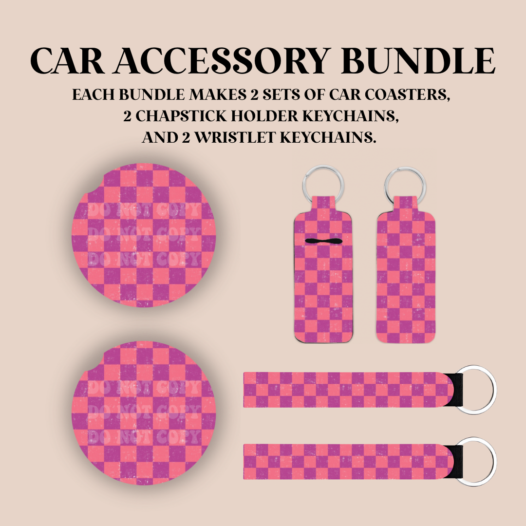 Purple Checker Sublimation Transfer Bundle