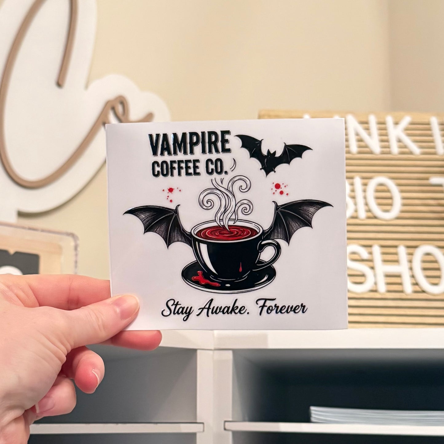 Vampire Coffee Co. UVDTF 4” Decal