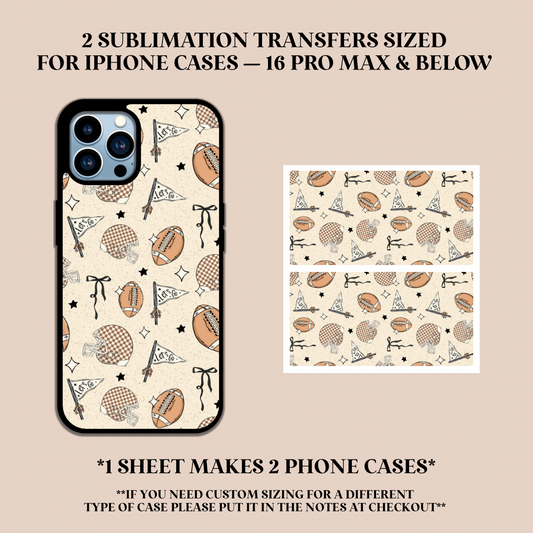Football Season Phone Case Sublimation Transfer