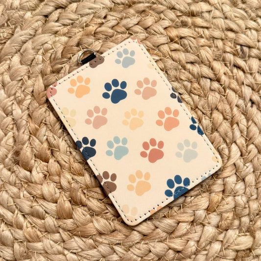 Paw Prints ID Badge Holder
