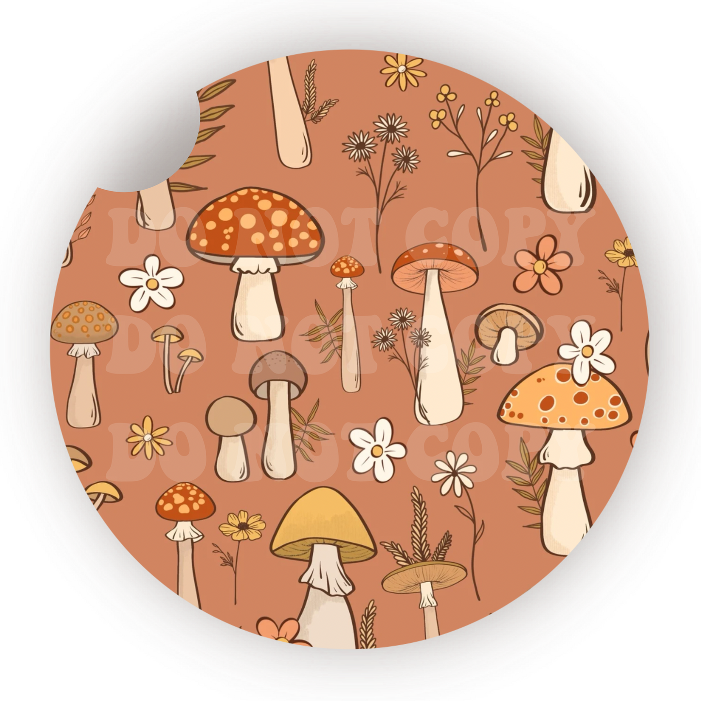 Mushrooms Car Coaster Sublimation Transfer (Set of 2)