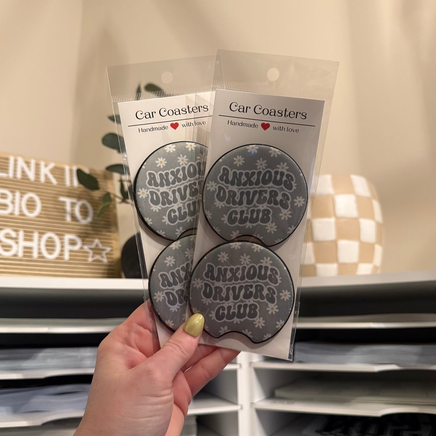 Anxious Drivers Club Car Coasters