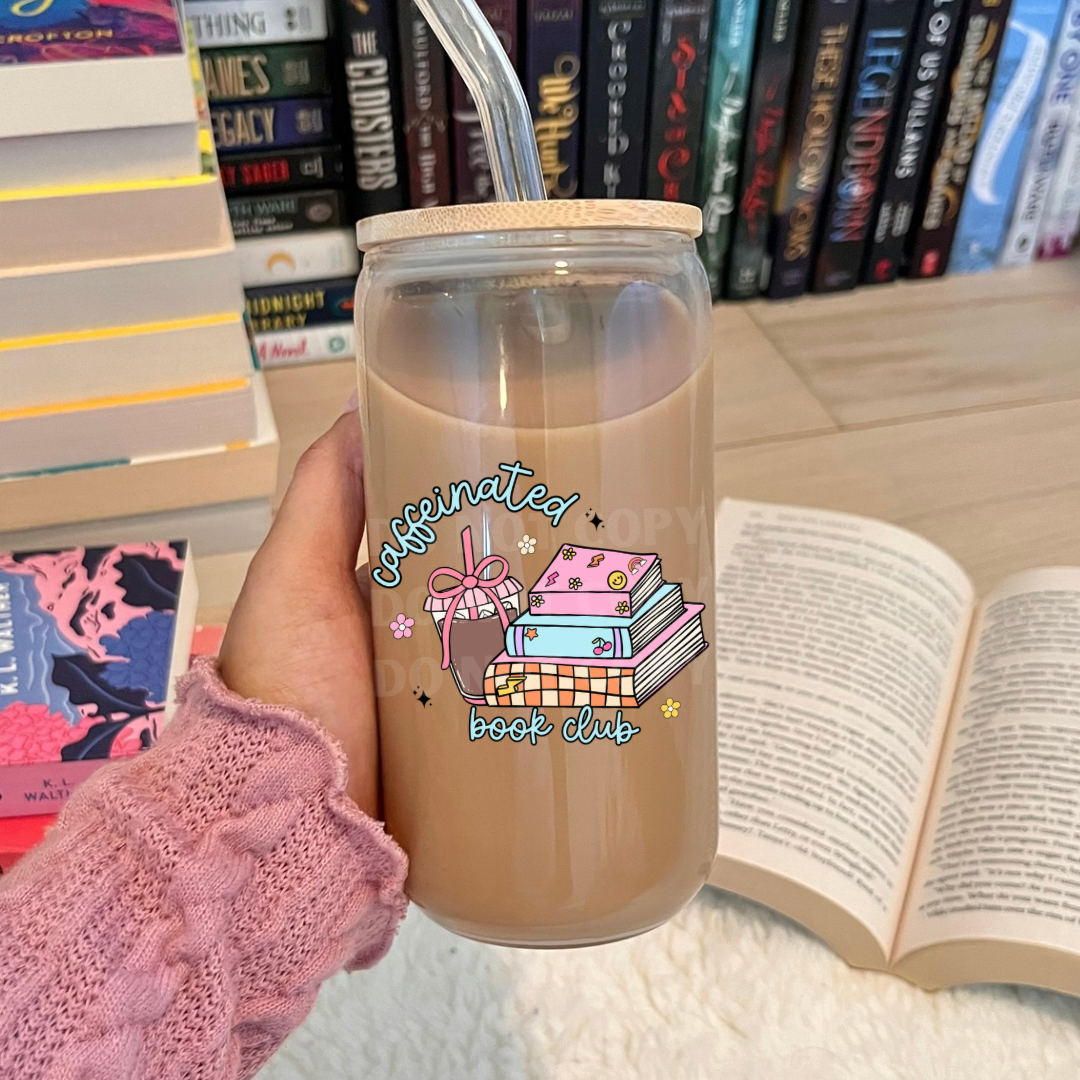 Caffeinated Book Club UVDTF 4” Decal