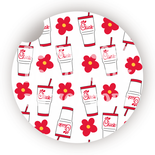 Fast Food Drink Car Coaster Sublimation Transfer (Set of 2)
