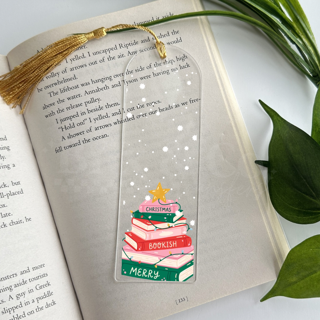 Merry Bookish Christmas UVDTF Bookmark