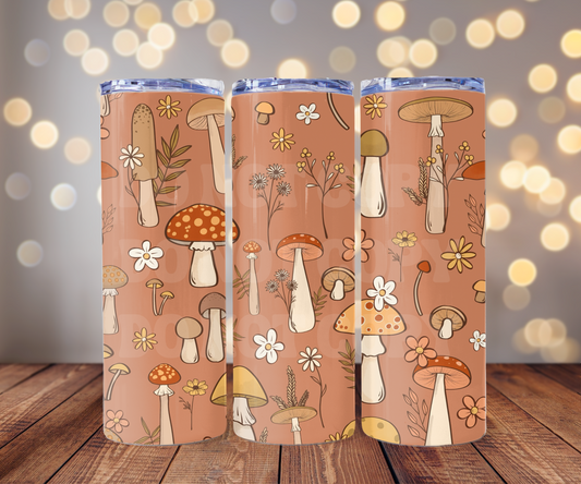 Mushrooms 20 oz Skinny Tumbler Sublimation Transfer - Seamless