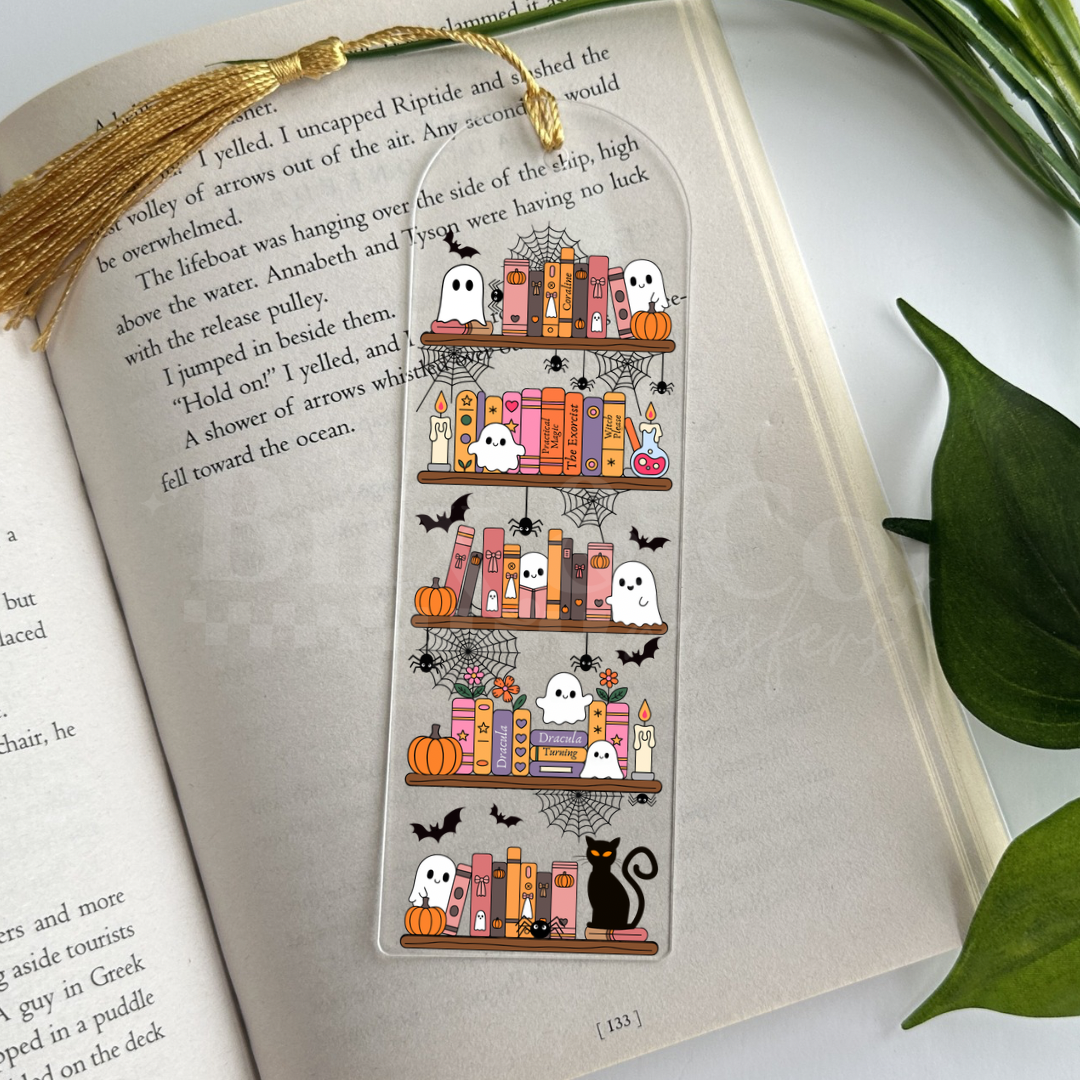 Spooky Bookshelf UVDTF Bookmark
