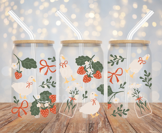 Cottagecore UVDTF 16oz Glass Can Wrap