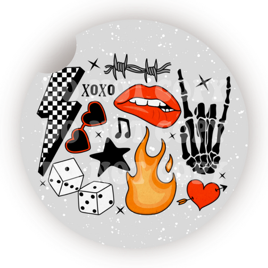 Edgy Collage Car Coaster Sublimation Transfer (Set of 2)