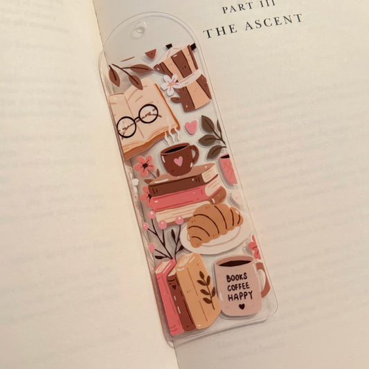 Books & Coffee Acrylic Bookmark No Tassel Included