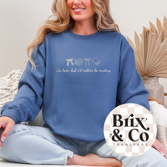 I’m Here But I’d Rather Be Reading Single Color (Beige)