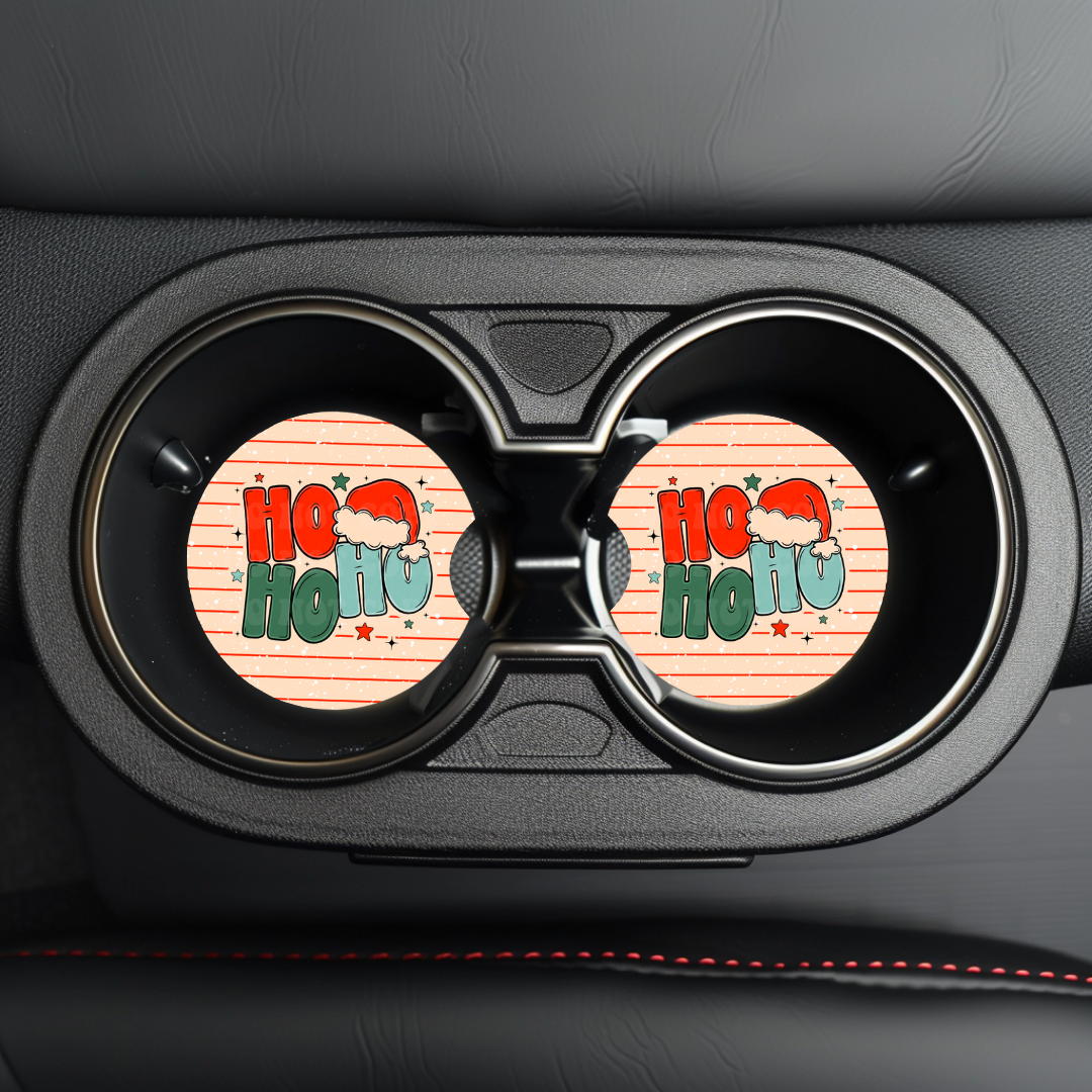 Ho Ho Ho Car Coaster Sublimation Transfer (Set of 2)