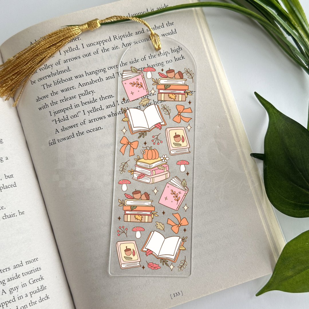 Bookish Fall Doodles UVDTF Bookmark