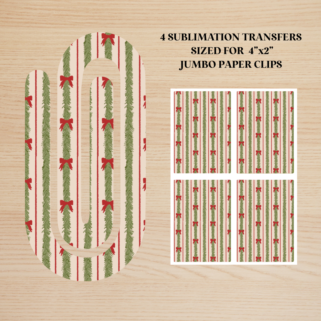 Tinsel & Bows Jumbo Paperclip Sublimation Transfer