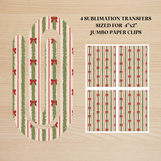 Tinsel & Bows Jumbo Paperclip Sublimation Transfer