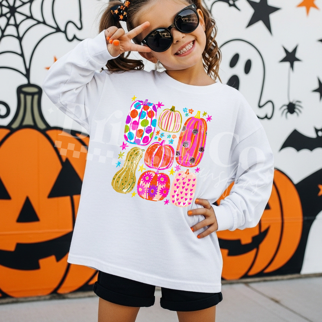 Preppy Pumpkins Youth 8” DTF HOT PEEL