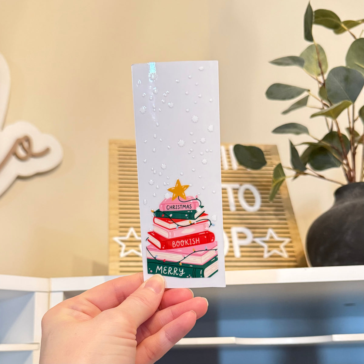 Merry Bookish Christmas UVDTF Bookmark