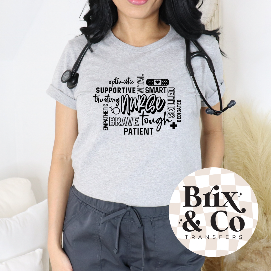 Nurse Word Art Single Color