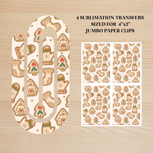 Christmas Cookies Jumbo Paperclip Sublimation Transfer