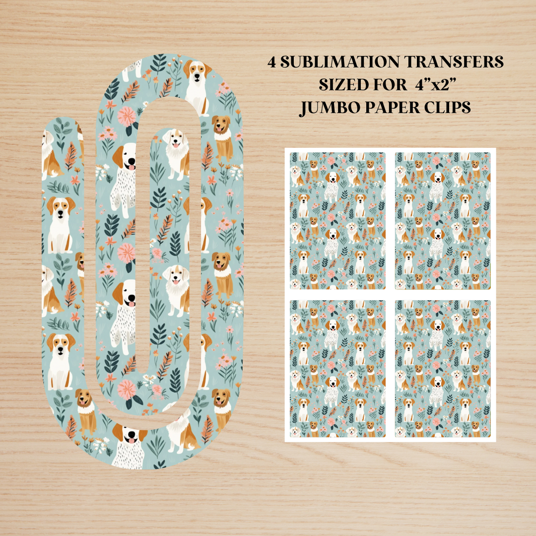 Dogs Jumbo Paperclip Sublimation Transfer