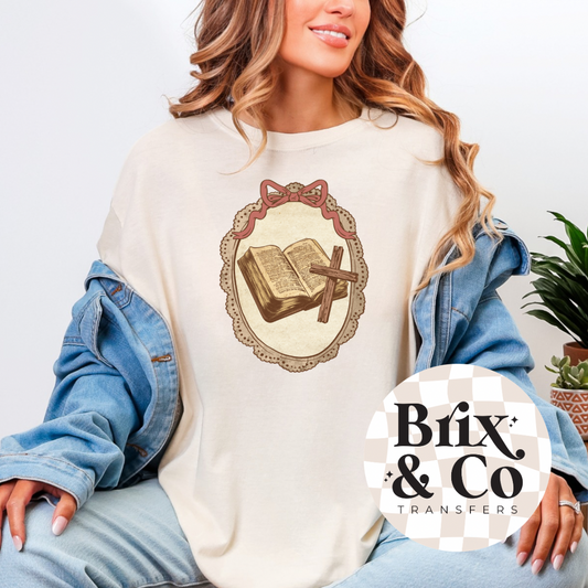 Vintage Frame Bible DTF HOT PEEL