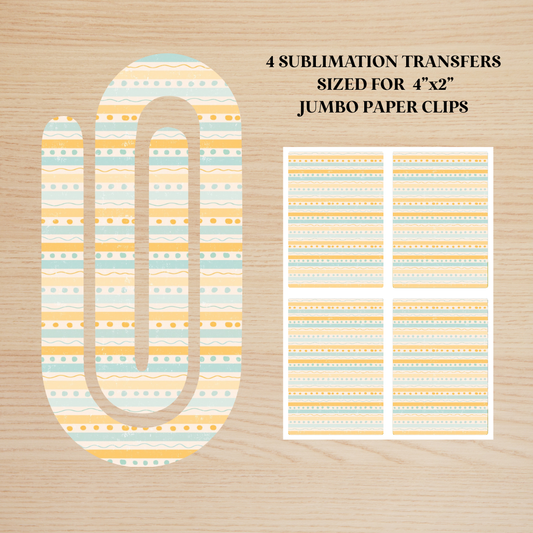 Dots & Stripes Checker Jumbo Paperclip Sublimation Transfer