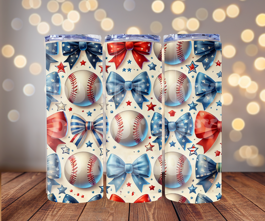 Coquette Baseball 20 oz Skinny Tumbler Sublimation Transfer