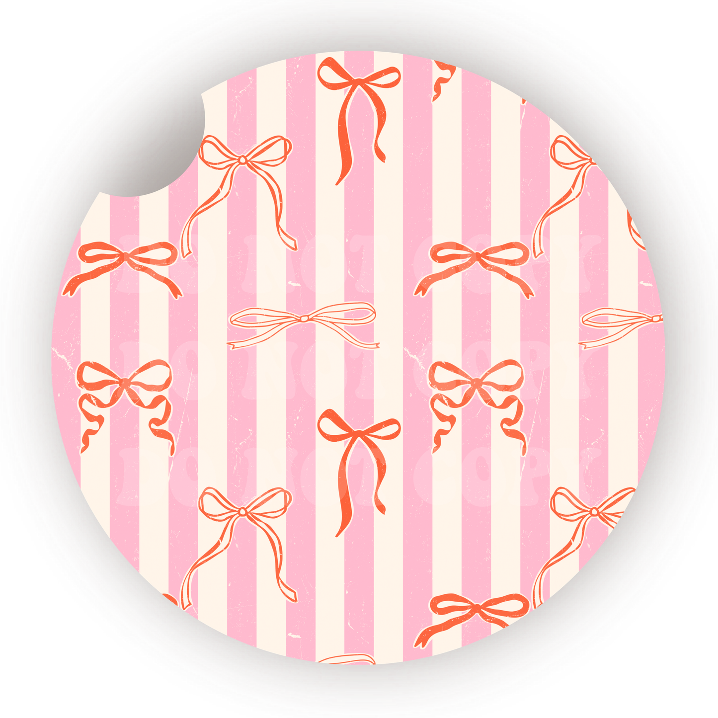 Orange Bows Car Coaster Sublimation Transfer (Set of 2)