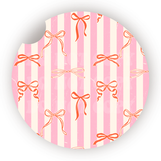 Orange Bows Car Coaster Sublimation Transfer (Set of 2)