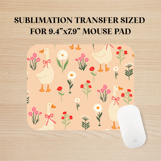 Coquette Goose Mouse Pad Sublimation Transfer