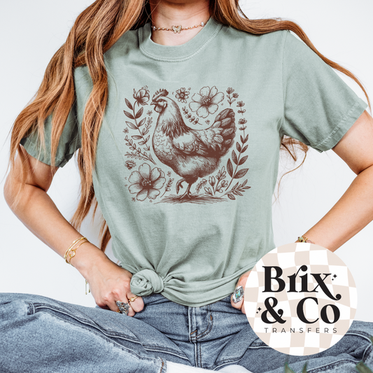 Floral Chicken Single Color (Brown)