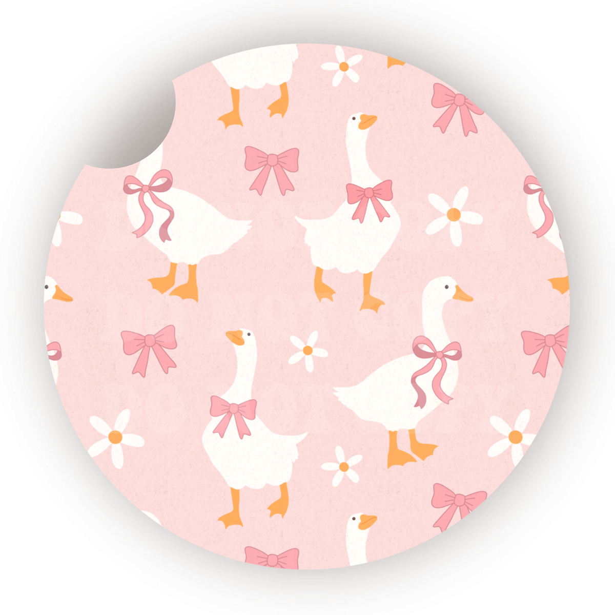Pink Coquette Geese Car Coaster Sublimation Transfer (Set of 2)