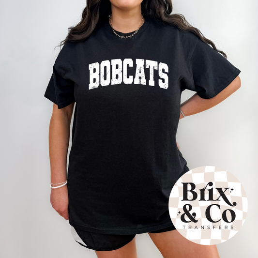 Distressed Varsity Bobcats Single Color