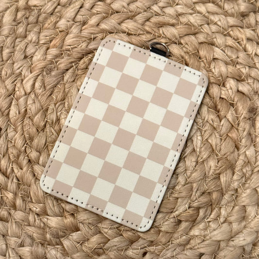 Neutral Checker ID Badge Holder