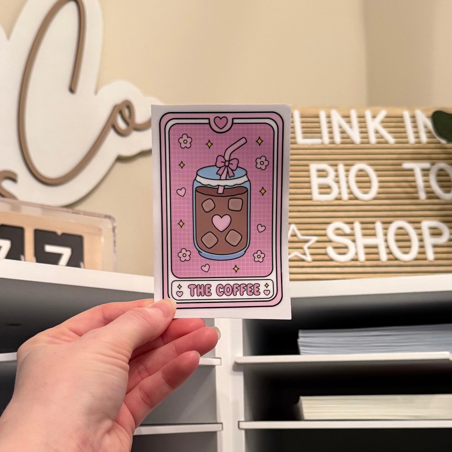 Iced Coffee Tarot Card UVDTF 4” Decal